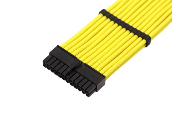 24Pin Braided Sleeved Extension Cord  Power Cords  Female Power Supply Extension Cable Cotton Cable 18AWG 300mm