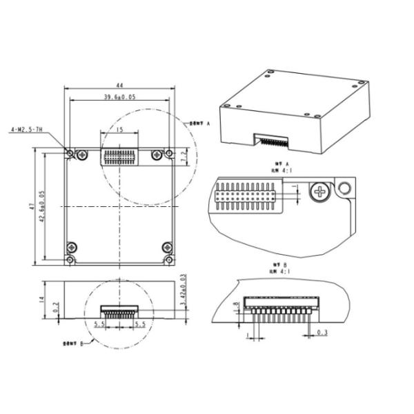 Лёгкая масса инерциального измерения блок 6 осевой инерциальный датчик с широким диапазоном