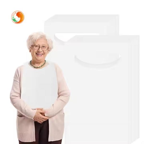 Waterproof Disposable Adult Bibs Oil Proof White For Individual
