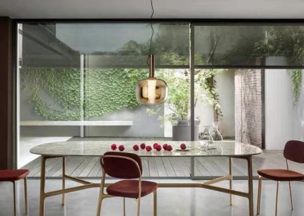 lampara rose golden shinny golden chrome sliver decorative glass pendant light for restaurant
