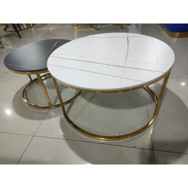 Gilt 80cm 43cm Round Wrought Iron Coffee Table