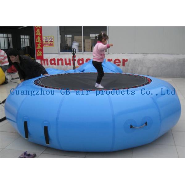 Exciting Inflatable Water Game / Rave Sports Water Trampoline Blue Color