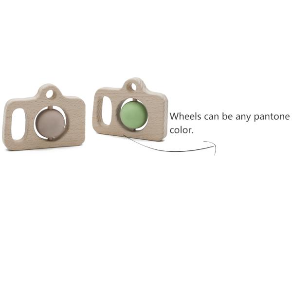 Food Grade Wood SGS Silicone Baby Rattle Sensory Teething Toys