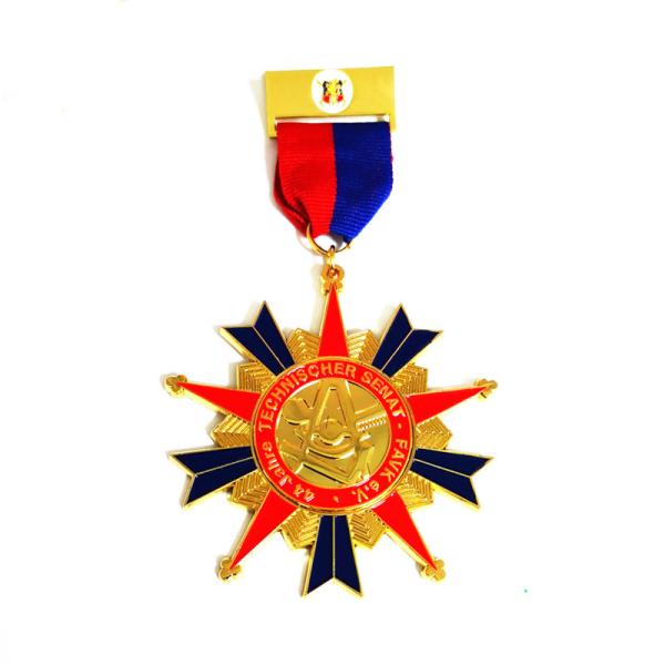 Big 75mm Zinc Alloy Carnaval Badge Médaille couleurs émail doux avec du feutre sur le dos