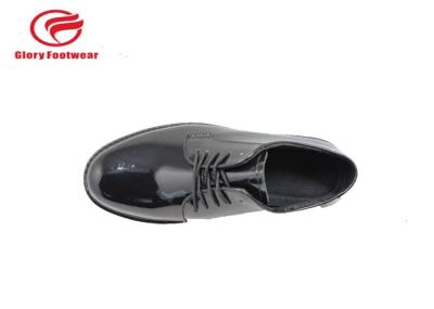 Goodyear Welt Shiny Police Leather Shoes , Low Cut Police Officer Work Shoes