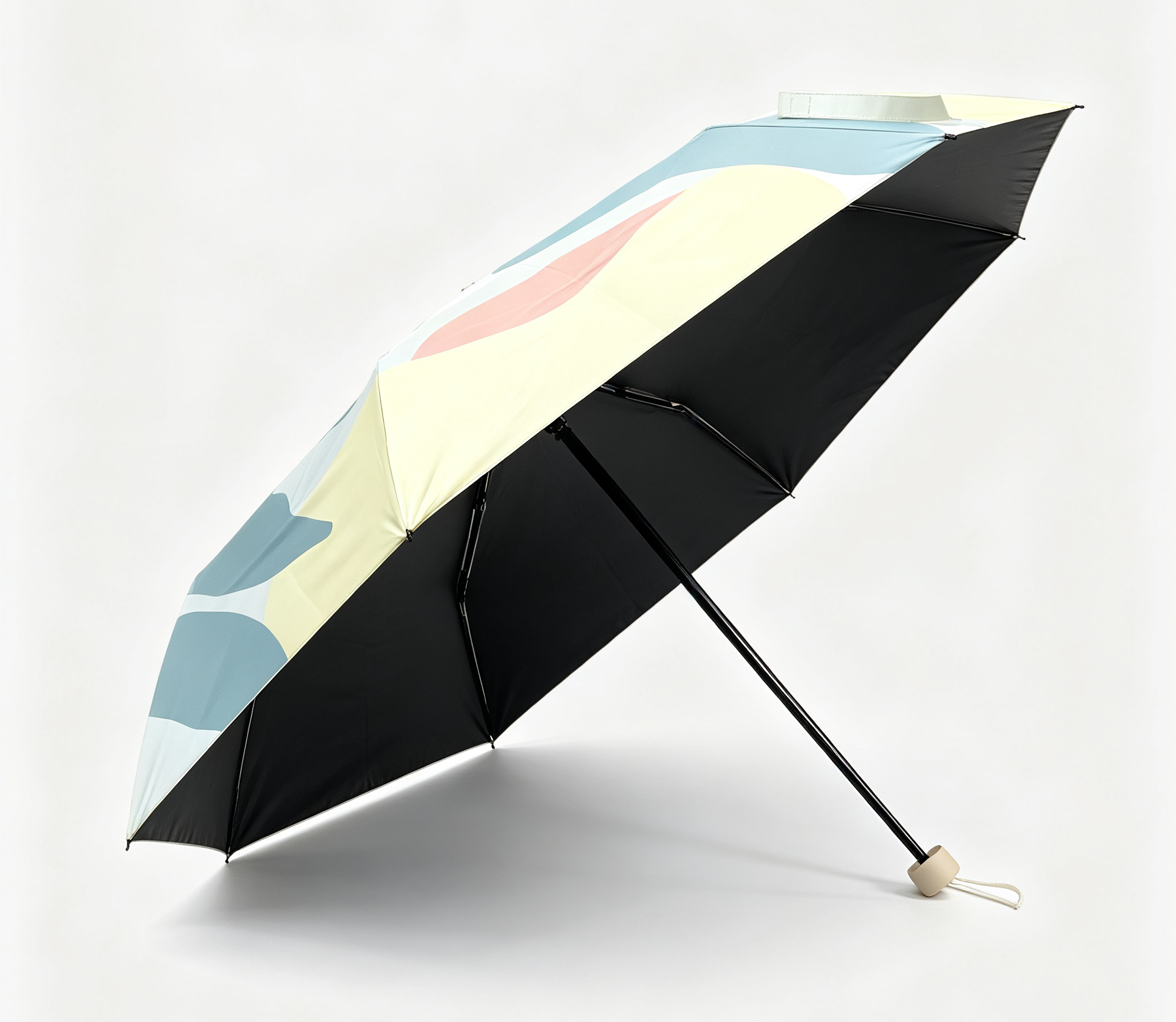 Fashion Design Windproof Girl Portable Sunny & Rainy Protection Manual Three Folding Umbrella Daily Travel