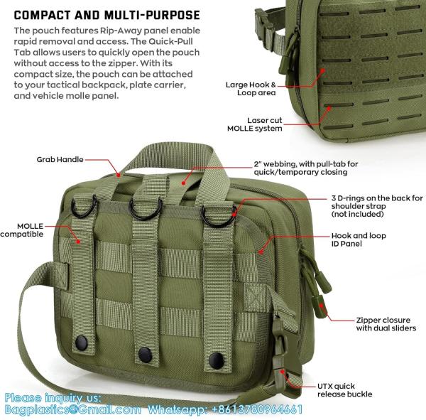 Outdoor Utility Medical Pouch Tactical MOLLE Accessory Pouch Medical Pouch Tactical First Aid Pouch EMT Rip-Away IFAK