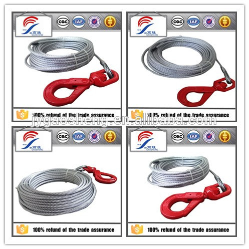 Conjunto de eslinga de cable de acero 6x36+PP para construcción ASTM galvanizado