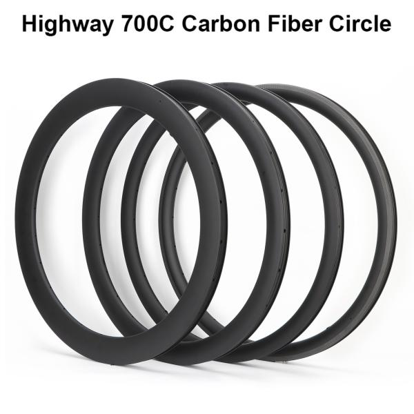 38mm Frame Carbon Fiber Bike Rims 700c With 24H Spoke Holes And Disc Brake Rings