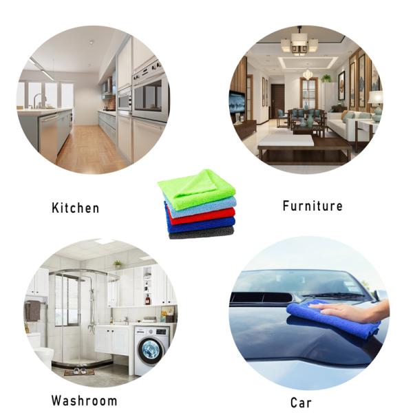 400GSM Reusable Cleaning Cloth 40X40CM Medium Size Multi-Color Edgeless Microfiber Towels