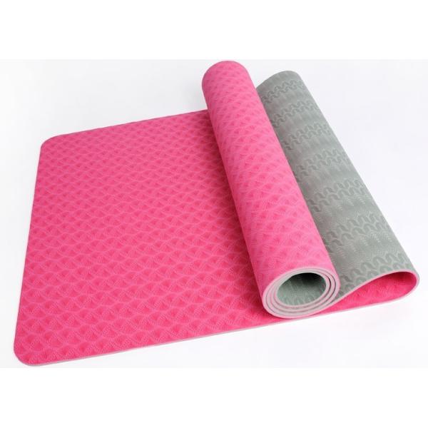 6mm pink colour two layer non-slip TPE yoga mat
