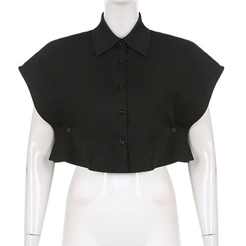 La chemise courte sans manche de revers de rue d'OEM complète les boutons