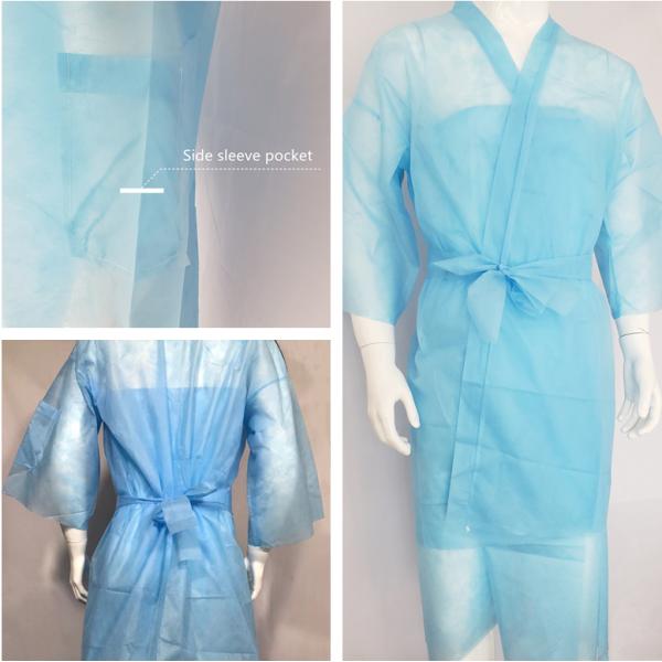 Disposable Nonwoven Kimono men&women bathrobe kimonos spa hairdressing waterproof disposable bathrobes