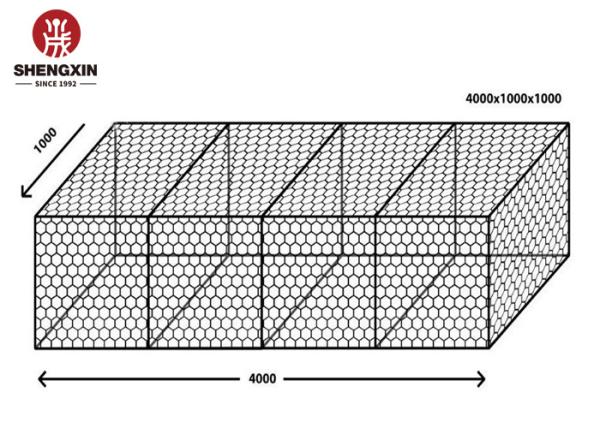 Weather Resistance 4mm Woven Gabion Baskets Rock Fall Protection
