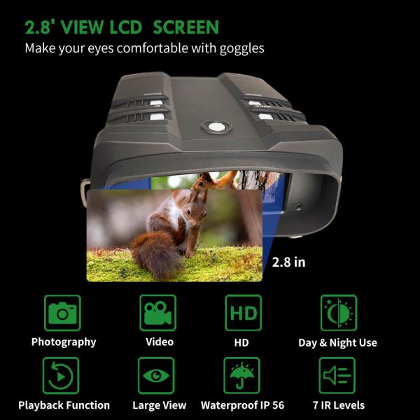 Дальность просмотра 1640 футов 3x инфракрасное ночное зрение бинокль 1080p HD Superior 5W