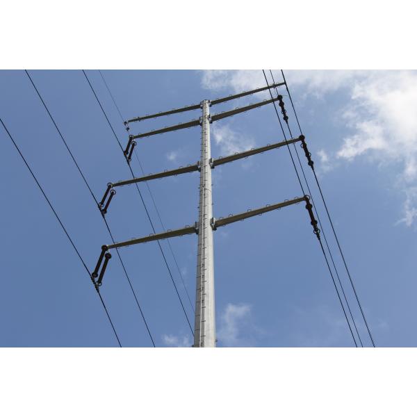 NEA NGCP Galvanized Steel Pole Meralco Shockproof Hot Dip For Power Transmission