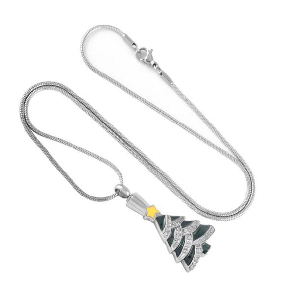 Jewelry Type Pendants or Charms Classic Christmas Tree Pendant Stainless Steel Necklace