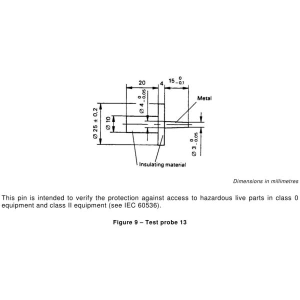 диаграмма 9 зонд 13 длины 15mm теста IEC 61032