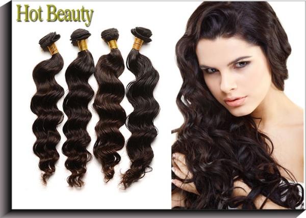 Curly Virgin Brazilian Remy Human Hair Extensions Natural Brown Color