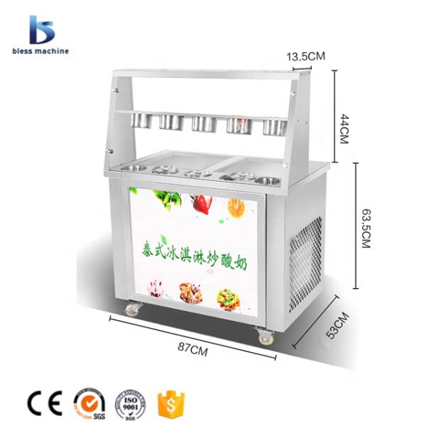 Thailand Mobile Food Cart with Frozen Yogurt Machine and Automatic Defrost Function