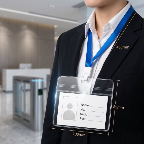 Employee PVC UHOO Card Holder Name Tag Badge Waterproof Nylon Lanyard Silk Screen Printed