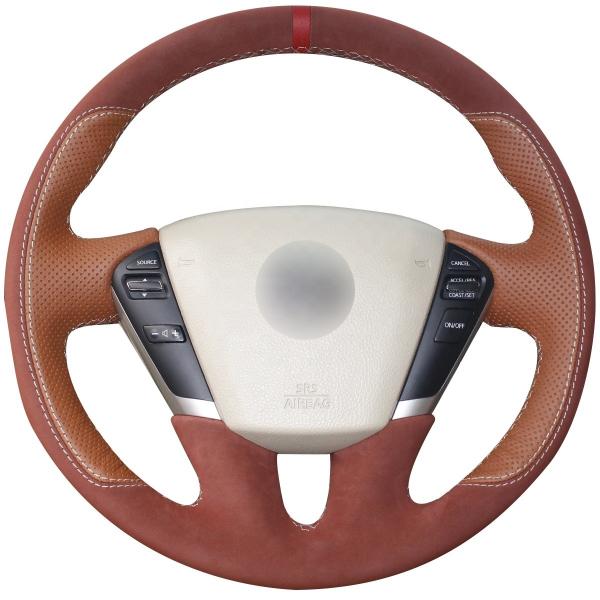 Custom Black Steering Wheel Cover for Nissan Tiida and Versa Note Easy Installation