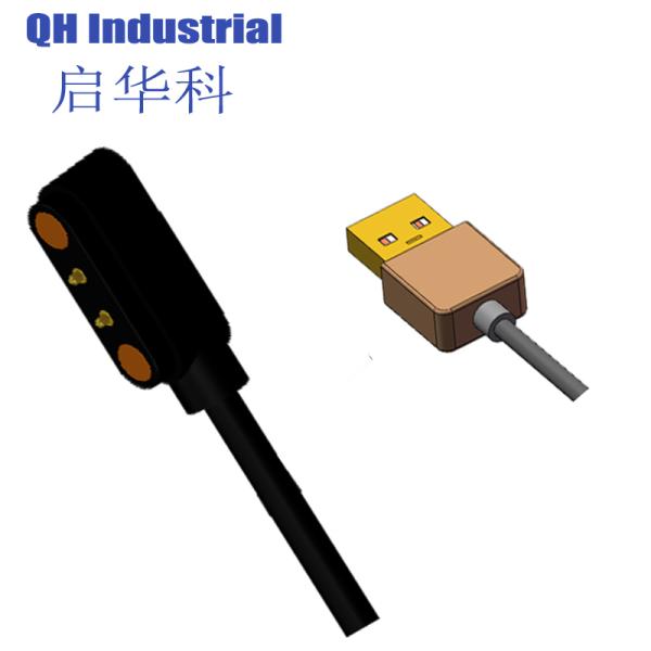 2Pin 4.0mm Large Idi Screw Contact Pin Magnetic 12V Connectors Micro Pcba Solder Cup Pogo Pin Magnetic Pogo Pin