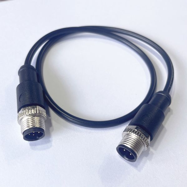 ODM M12 Cable Assembly DC-6G Frequency Range Gold Plated Brass Low VSWR ≤1.25 Male 8P to Male 4P