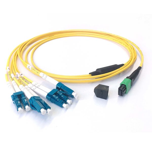 Single Mode 8fibers APC MPO-8 MTP-8 To LC Duplex Fiber Optical Break-out Patch Cable Polarity Method A B C 