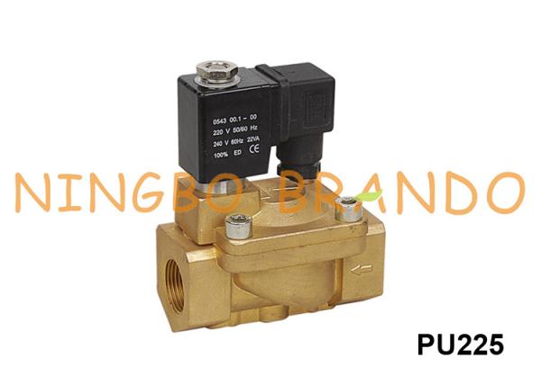2/2 de tipo válvula de solenoide de bronze 3/4 da barretina mais ou menos cilíndrica e emplumada do NC da maneira PU225-03 1/2” PU225-04 220V 24V