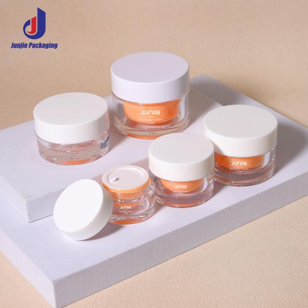 Orange 15g Cosmetic Jars Packaging Hair Cream Container With White Lid