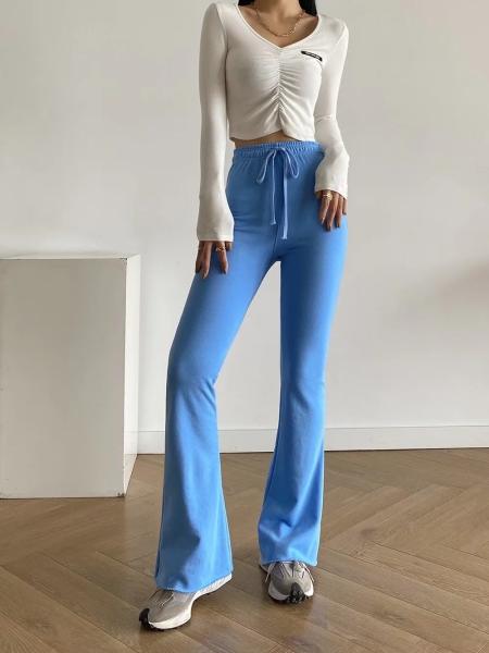                  Spring High-Waisted Retro Lazy Stretch Micro-Cropped Pants for Women Slim Casual Pants             