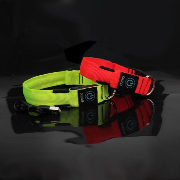 C906 New Pet Product Custom Led Luminous Usb Rechargeable Dog Collar Led
