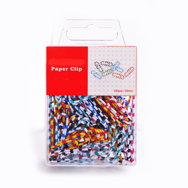 Factory direct sale 100pcs 28mm colorful coated paper clips