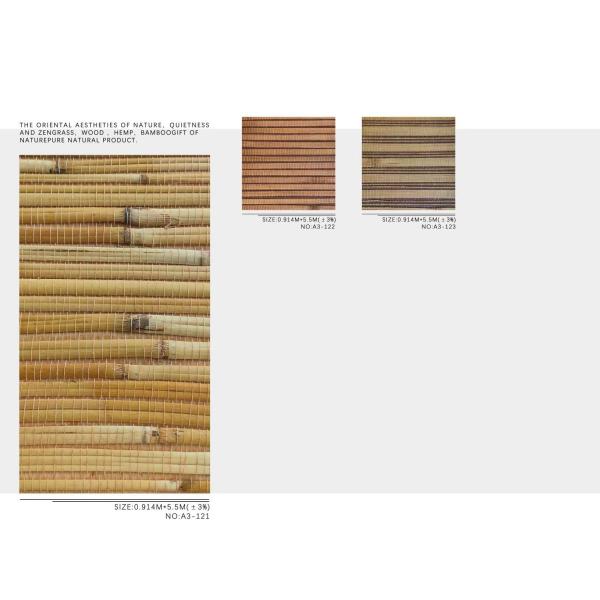 3D Rattan Weave Natural Style Wallpaper Moisture-Proof and Fireproof Wall Covering for Indoor Walls