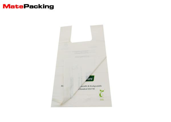 100% Corn Starch Disposable Grocery Bags , Biodegradable Plastic Shopping Bags