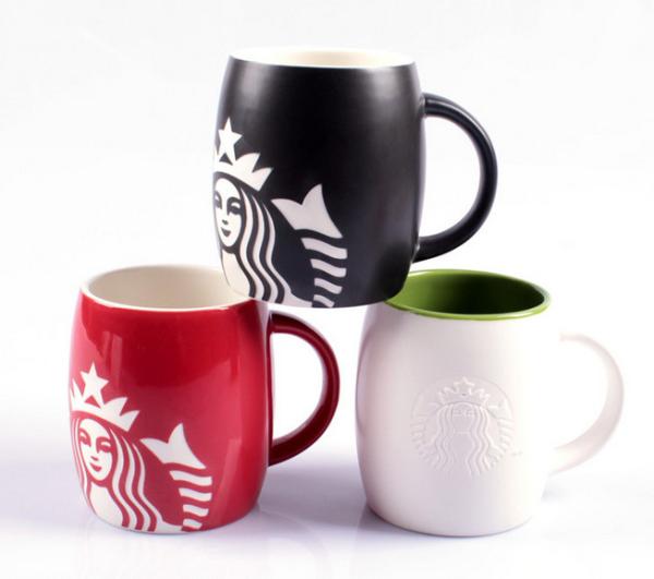 Starbucks style ceramic coffee mug