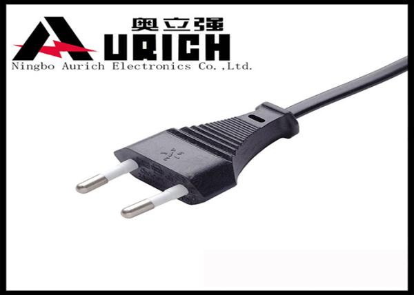 Custom AC European Power Cord 2 Pin Plug , EU Extension Cord 2.5A 250V