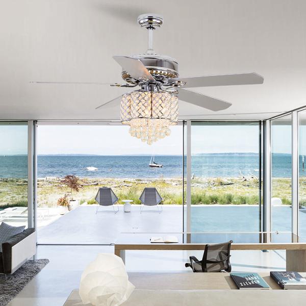 Decorative 2000 lumen Home Metal Blade Ceiling Fan Chandelier 90lm/w