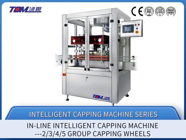 Machine de couvercle automatique de bouteille linéaire 6000BPH en acier inoxydable