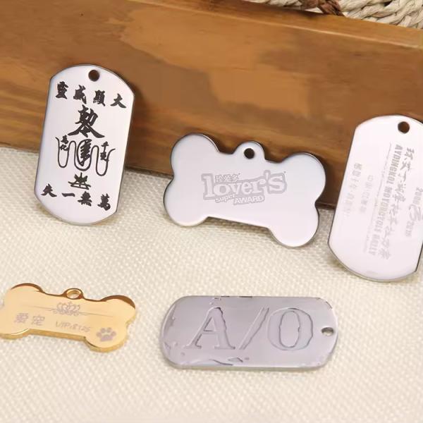 Blank Stainless Steel Dog Tags Customized Engraved Dog Collar Tags