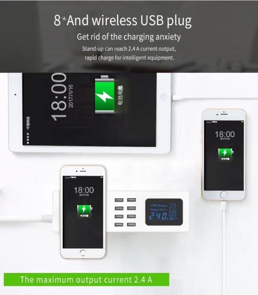 WIRELESS CHARGING USB SOCKET Qi Wireless Charger Charging Pad Universal USB Charger 8 Ports USB Socket for Smart Phone