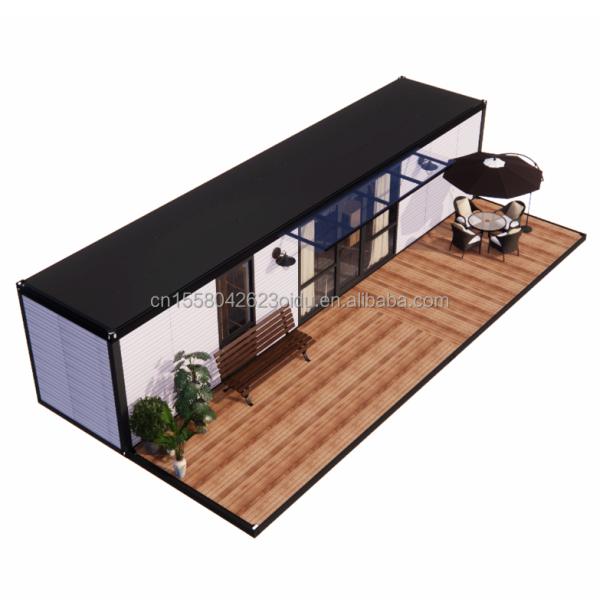 Hôtel 20 pieds Mini panneau de sandwich amovible en acier préfabriqué Pack plat préfabriqué Petit kit de maison de jardin modulaire