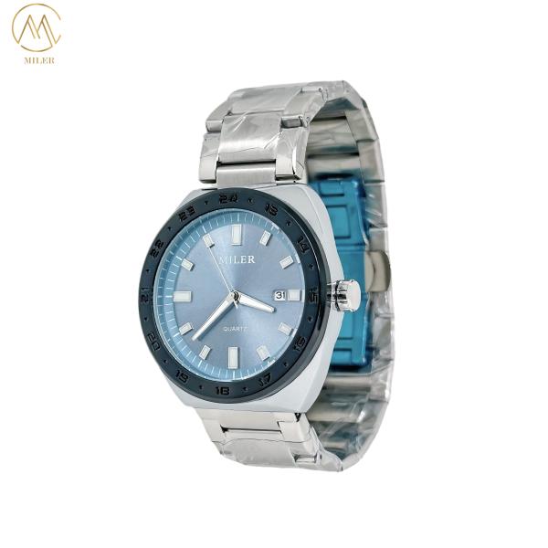 Montres de poignet en acier inoxydable pour hommes avec calendrier