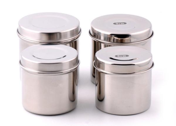 Silver Stainless Steel Sterilization Container With Small , Medium , Large Size