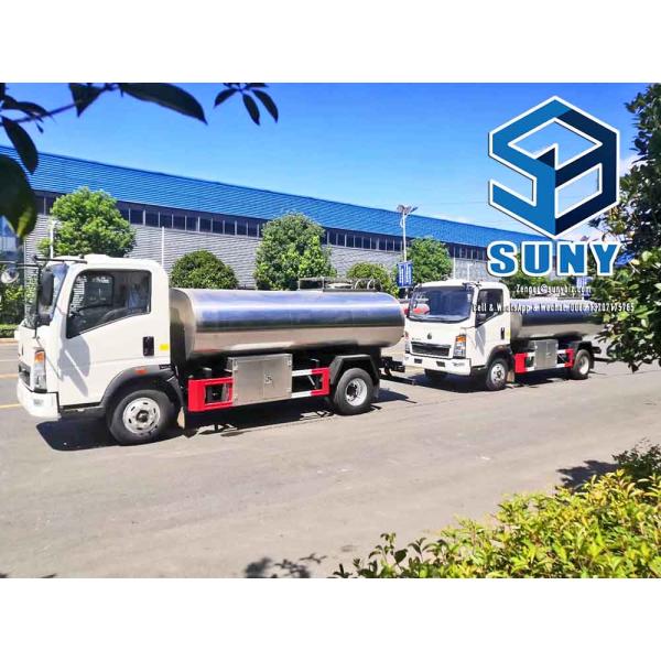 5000 L HOWO Smaller Stainless Steel Water Tanker Truck 4x2 Milk Tanker Transport Vehicle