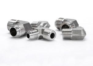 757 Bar Male NPT 38mm High Pressure Pipe Fittings , Stainless Steel 90 Degree Elbow