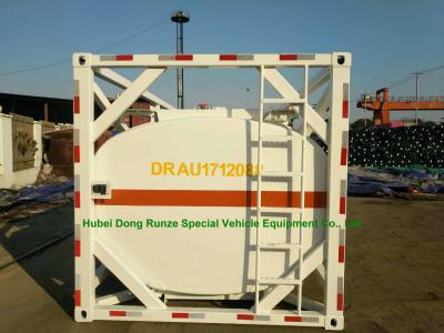 Chemical 20ft Tank Container For High Corrosive Hydrochloric Acid , Sodium Hypochlorite