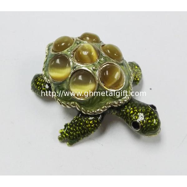Metal Turtle jewelry box with diamond Decoration new mini  turtle jewelry box
