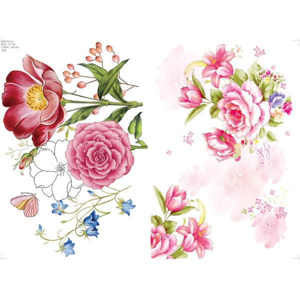 Printed Decal Paper With Customizable Pattern For Melamine Tableware With Size 59*44CM